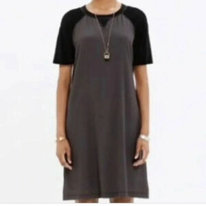 Madewell Womens Small Gray Black Colorblock Short Sleeve Shift Dress